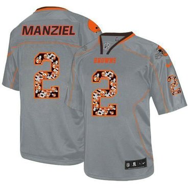 Youth NFL Cleveland Browns #2 Johnny Manziel New Lights Out Grey NFL Elite Jersey