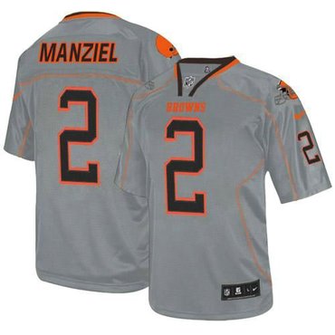 Youth NFL Cleveland Browns #2 Johnny Manziel Lights Out Grey NFL Elite Jersey