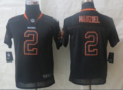 Youth 2014 New Cleveland Browns #2 Johnny Manziel Lights Out Black Elite Jerseys