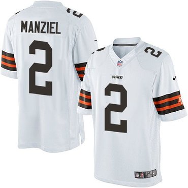 Youth NFL Cleveland Browns #2 Johnny Manziel White Jersey