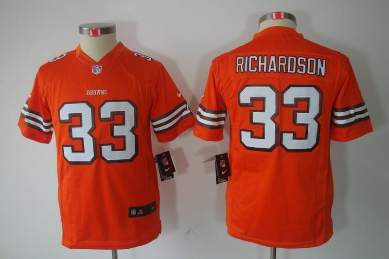 Youth NEW NFL Cleveland Browns 33 Trent Richardson Orange Jerseys