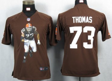 Youth NEW NFL Cleveland Browns 73 Thomas Brown Portrait Fashion Game Jerseys