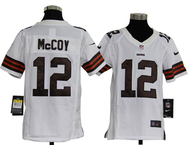 Youth NEW NFL Cleveland Browns 12 Colt Mccoy White Jerseys