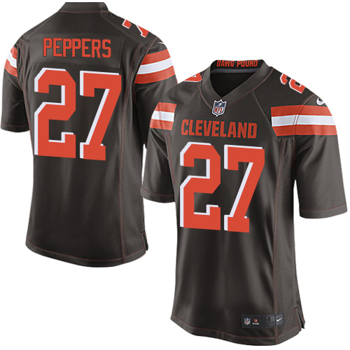 Nike Browns #27 Jabrill Peppers Brown Team Color Youth Stitched NFL New Elite Jersey