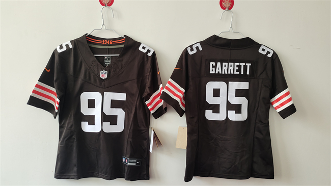 Youth Cleveland Browns #95 Myles Garrett Brown 2023 F.U.S.E Vapor Limited Stitched Football Jersey