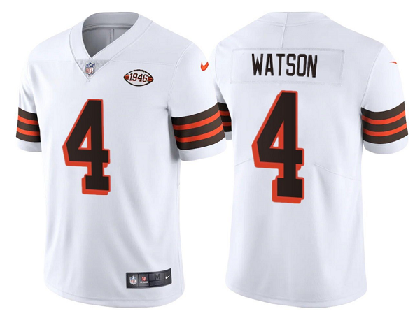 Youth Cleveland Browns #4 Deshaun Watson White 1946 Collection Vapor Untouchable Limited Stitched Jersey