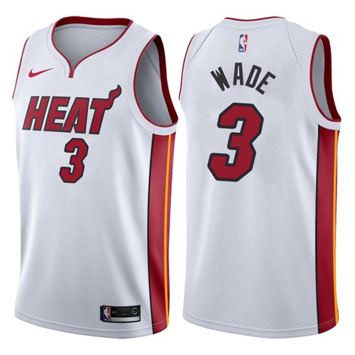 Nike Heat #3 Dwyane Wade White NBA Swingman Association Edition Jersey