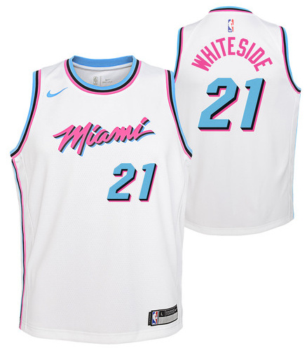 Heat 21 Hassan Whiteside White City Edition Nike Swingman Jersey