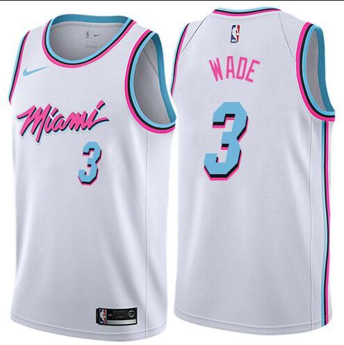 Nike Miami Heat #3 Dwyane Wade White NBA Swingman Vice City Edition Jersey