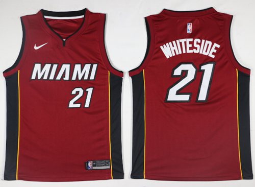 Nike Heat #21 Hassan Whiteside Red Statement Edition NBA Swingman Jersey