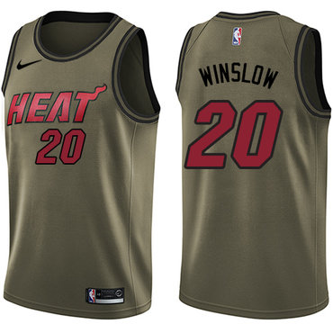 Nike Heat #20 Justise Winslow Green Salute to Service NBA Swingman Jersey