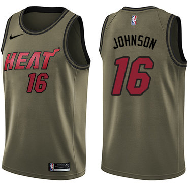 Nike Heat #16 James Johnson Green Salute to Service NBA Swingman Jersey