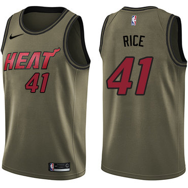 Nike Heat #41 Glen Rice Green Salute to Service NBA Swingman Jersey