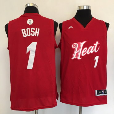 Heat Chris Bosh Red 2016 Christmas Day Swingman Jersey