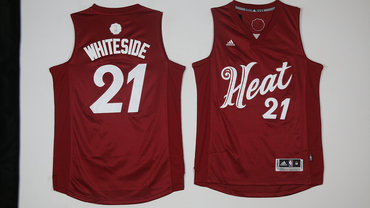 Heat 21 Hassan Whiteside Red 2016 Christmas Day Swingman Jersey