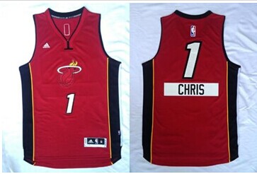 Miami Heat #1 Chris Bosh Red 2014-15 Christmas Day NBA Jersey