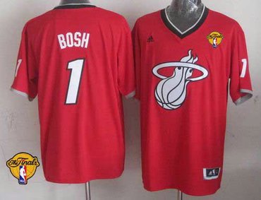 Miami Heat #1 Chris Bosh Red 2013 Christmas Day Swingman Finals Patch Stitched NBA Jersey