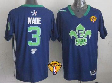 Miami Heat #3 Dwyane Wade Navy Blue 2014 All Star Finals Patch Stitched NBA Jersey