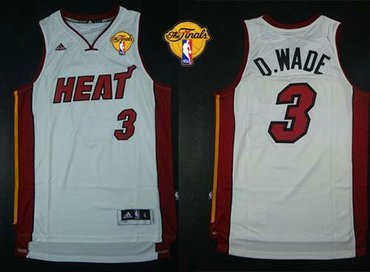 Miami Heat #3 Dwyane Wade White Nickname D.WADE Finals Patch Stitched NBA Jersey