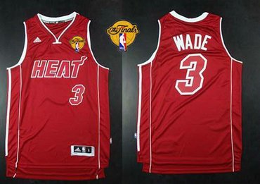 Miami Heat #3 Dwyane Wade Red Pride Swingman Finals Patch Stitched NBA Jersey