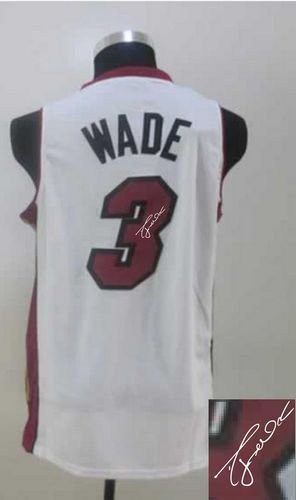 Miami Heat Revolution 30 Autographed #3 Dwyane Wade White Stitched NBA Jersey