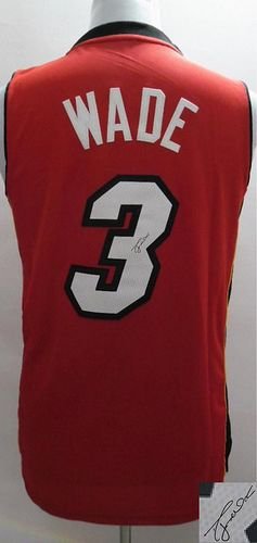 Miami Heat Revolution 30 Autographed #3 Dwyane Wade Red Stitched NBA Jersey