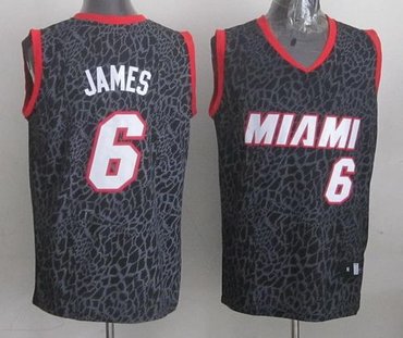 Miami Heat #6 LeBron James Black Crazy Light NBA Jersey