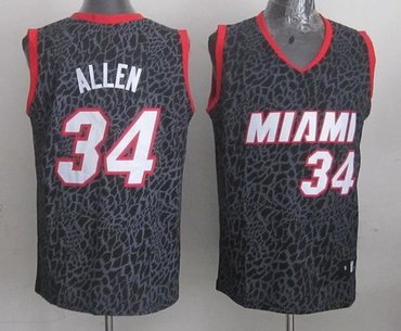 Miami Heat #34 Ray Allen Black Crazy Light NBA Jersey