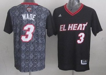 Miami Heat #3 Dwyane Wade Black New Latin Nights NBA Jersey