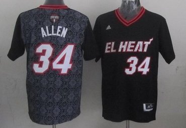 Miami Heat #34 Ray Allen Black New Latin Nights NBA Jersey