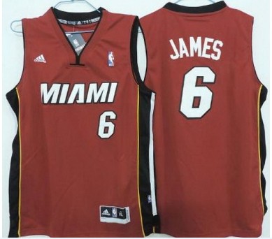 Miami Heat 6 LeBron James Red Revolution 30 Swingman Jerseys