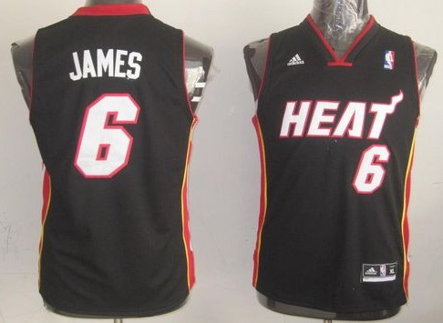 NBA Miami Heat #6 LeBron James Black Stitched Jersey