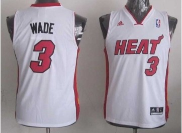 nba miami heat #3 wade white[revolution 30 swingman]