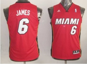 nba miami heat #6 james red[revolution 30 swingman]