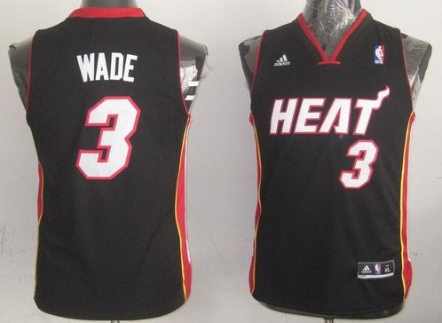 NBA Miami Heat #3 Dwyane Wade Black Stitched Jersey