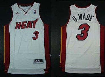 Miami Heat #3 Dwyane Wade White Nickname D.WADE Stitched NBA Jersey