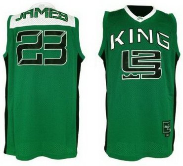 Miami Heat 23 Lebron King James Sewn Green Basketball Jerseys