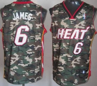 Miami Heat 6 LeBron James Camo Revolution 30 Swingman NBA Jerseys