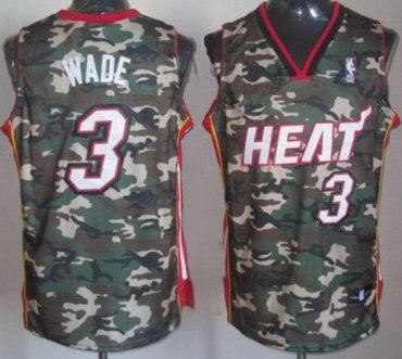 Miami Heat 3 Dwyane Wade Camo Revolution 30 Swingman NBA Jerseys