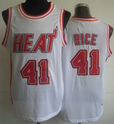 Miami Heat 41 Glen Rice White Hardwood Classics Revolution 30 NBA Jerseys