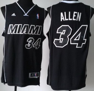 Miami Heat 34 Ray Allen Black With White Shadow Revolution 30 Jerseys