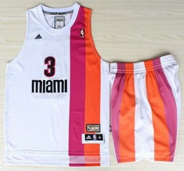 Miami Floridians Heat 3 Dwyane Wade ABA Hardwood Classic Swingman Jerseys Shorts NBA Suits