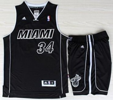 Miami Heat 34 Ray Allen Black With White Shadow Revolution 30 Jerseys Shorts NBA Suits