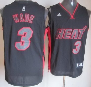 Miami Heat 3 Dwyane Wade Black Red Fashion Revolution 30 Swingman NBA Jerseys