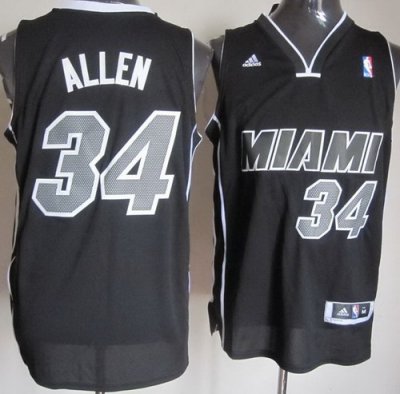 Miami Heat #34 Ray Allen Black Revolution 30 Swingman NBA Jerseys White Number