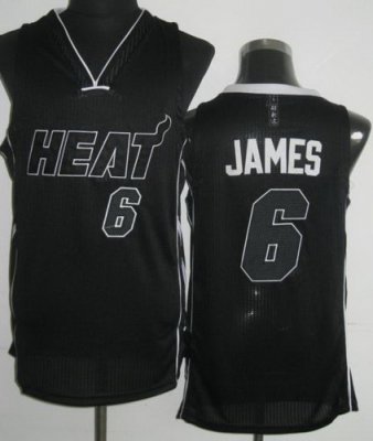 Miami Heat 6 LeBron James Black Revolution 30 NBA Jerseys Black Number