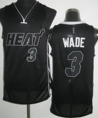 Miami Heat 3 Dwyane Wade Black Revolution 30 NBA Jerseys Black Number