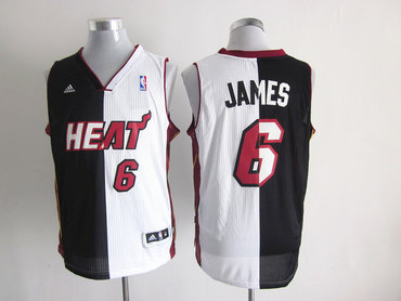 NBA Miami Heat 6 LeBron James Split Jerseys