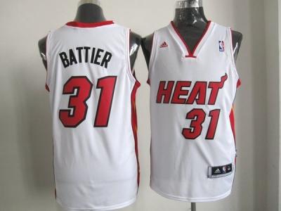 nba miami heat #31 battier white(revolution 30 swingman)