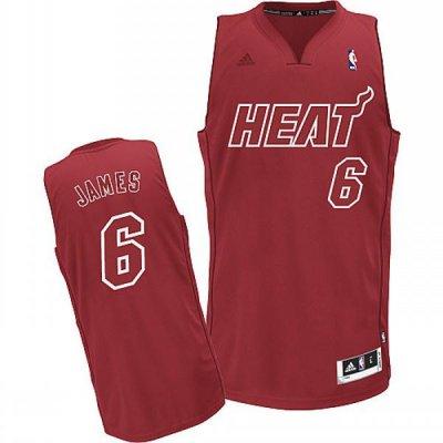 Miami Heat 6 Lebron James Red Revolution 30 Swingman NBA Jersey Christmas Style Red Number